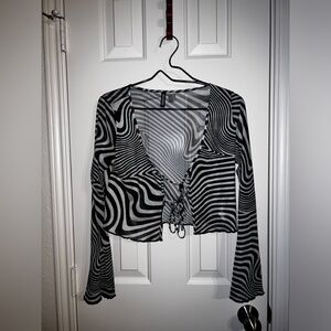 Mesh zebra top